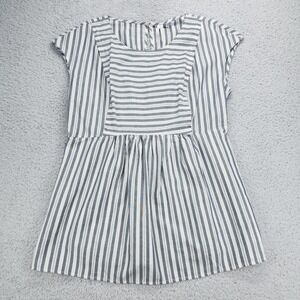 Seraphine Maternity Tunic Blouse Womens 8 Blue White Stripe Nursing Belted NEW